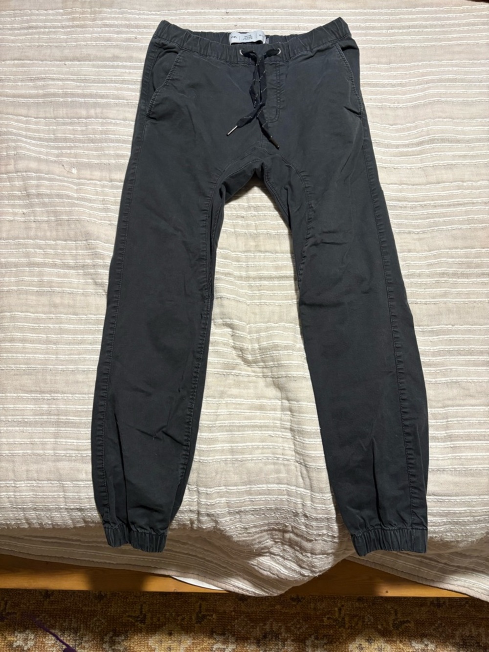 Drake Men's Charcoal Black Jogger Sweatpants with Drawstring